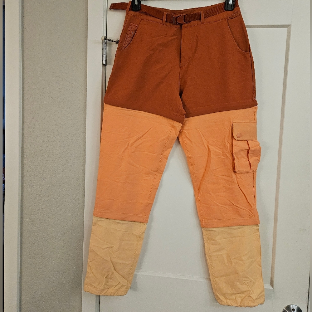 Outdoor Voices RecTrek Zip-Off Pant, Women's Medium Orange/peach